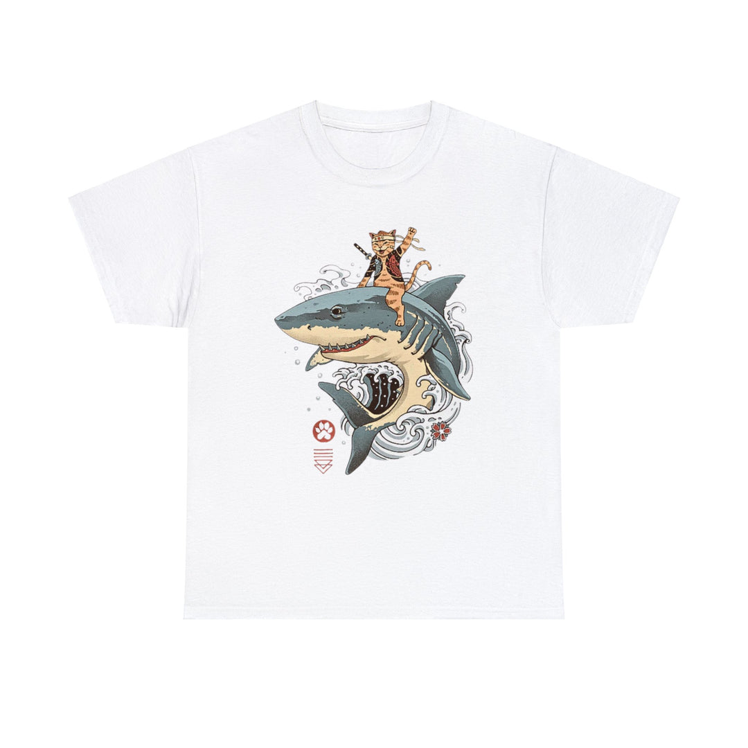 Shark Rider Cat T-Shirt - Aquatic Adventure Gear