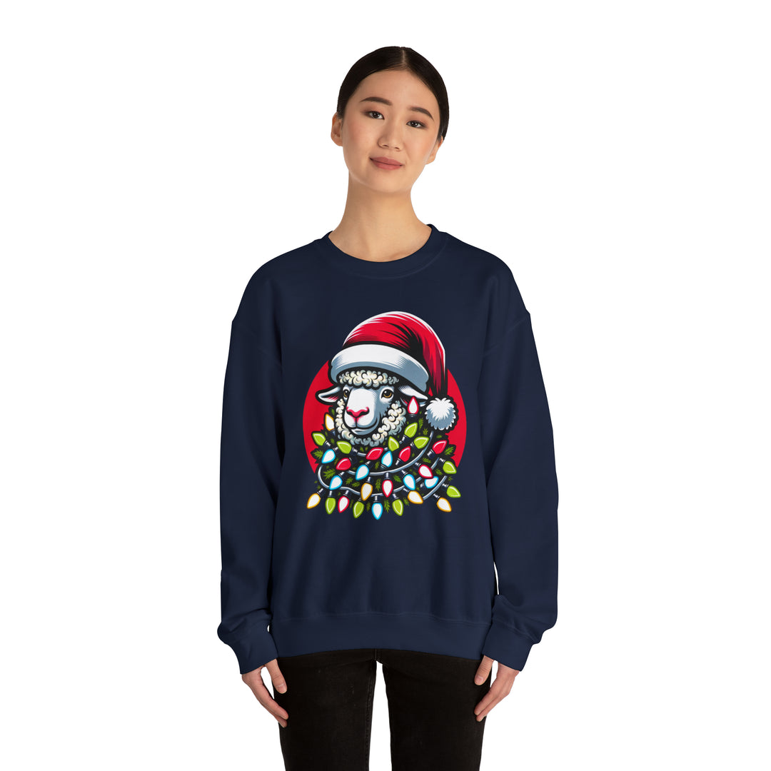 Sheep Christmas Lights Unisex Sweatshirt - Wave Fusions