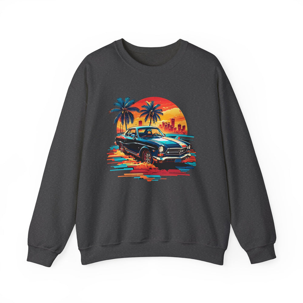 Classic Car Beach Sunset Sweatshirt - Vintage City Fashion