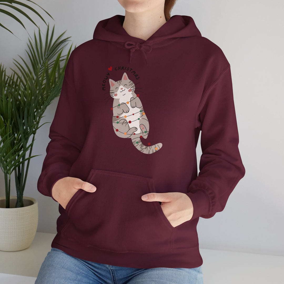 Meowy Christmas Unisex Hoodie - Wave Fusions