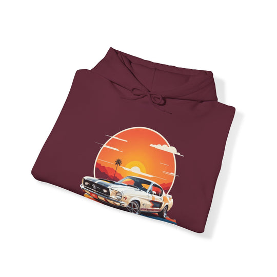 Sunset Muscle Car Hoodie - Muscle Car Edition