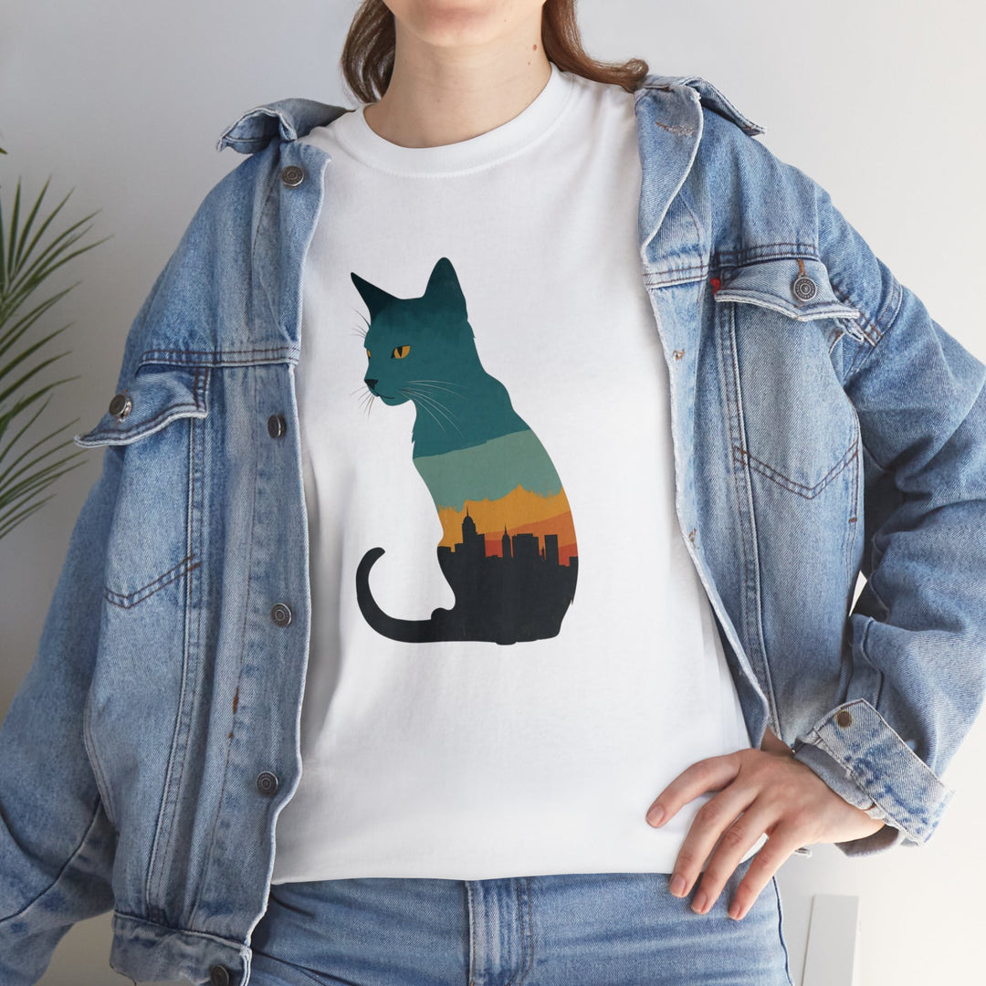 Cityscape Cat Hoodie T-shirt - Metropolitan Purr Line