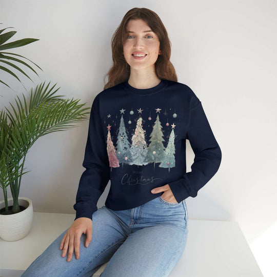 Enchanted Christmas Forest Ornaments Trees Unisex Sweatshirt