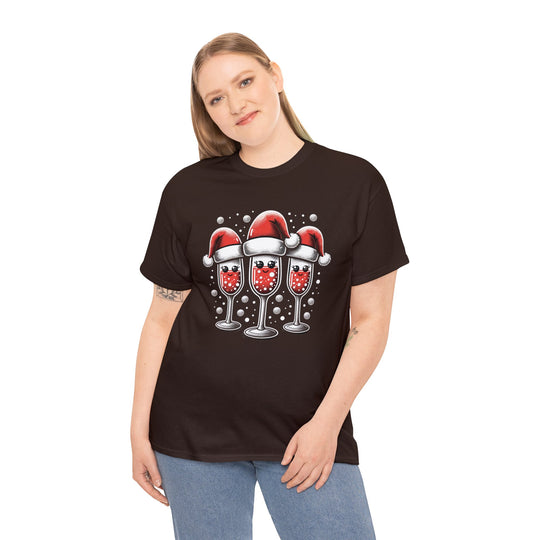 Santa's Toasty Cheers Unisex T Shirt - Wave Fusions