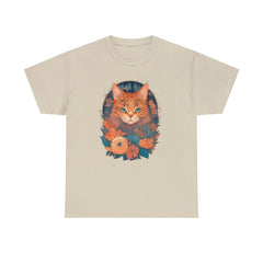 Garden Gaze Cat Petals and Paws T-shirt - Blooming Cat