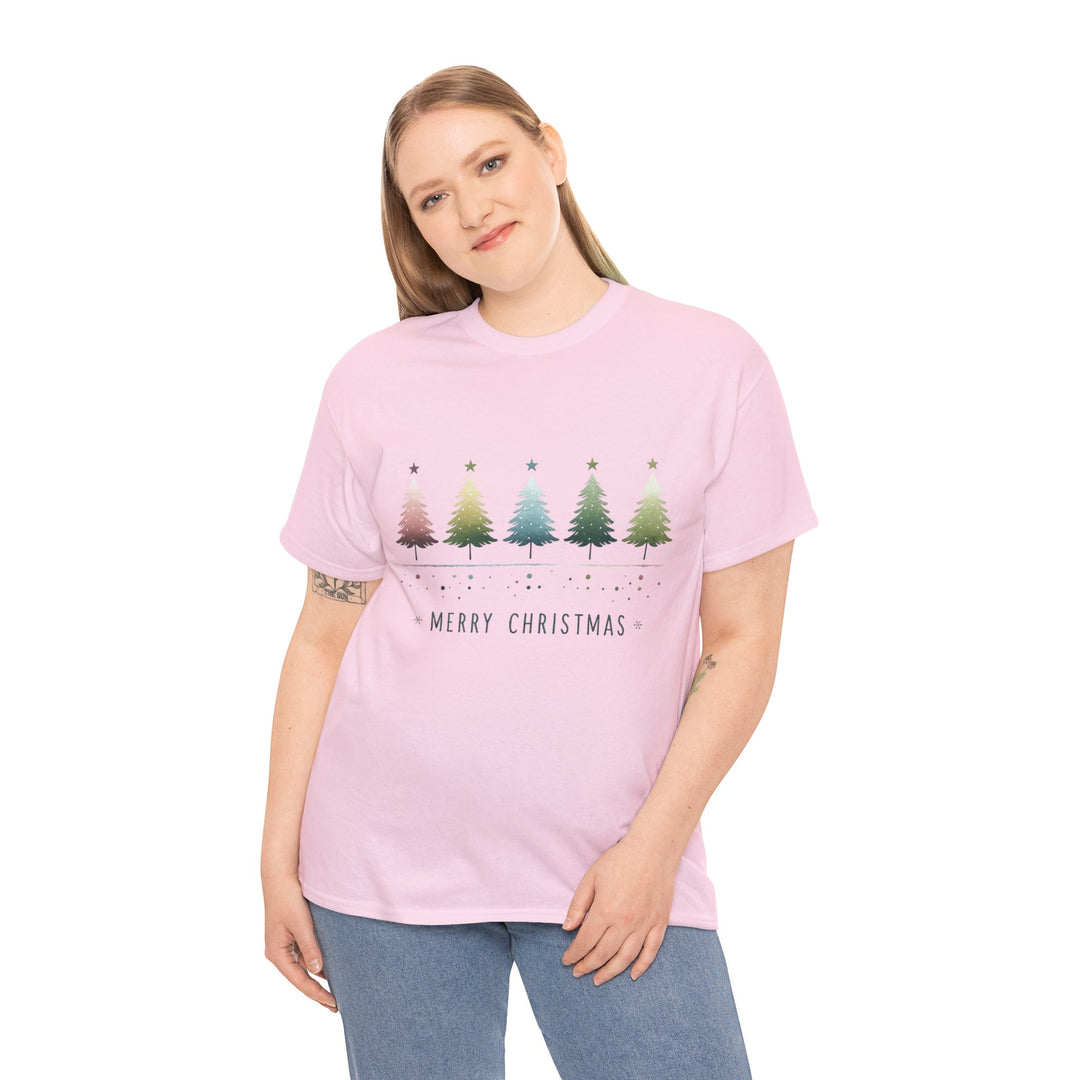 Pastel Forest Noel Christmas Trees Unisex T Shirt - Wave Fusions