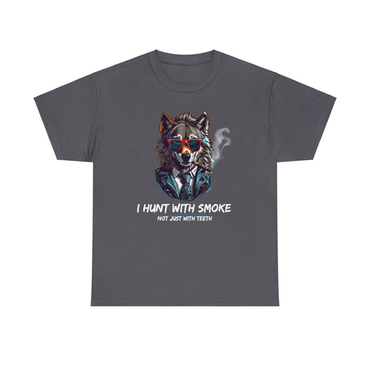 Cool Wolf Legend T-Shirt - I Hunt With Smoke Not Just With Teeth