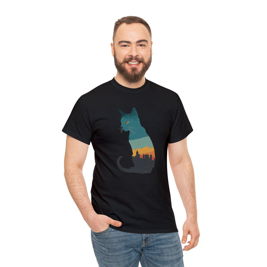 Cityscape Cat Hoodie T-shirt - Metropolitan Purr Line