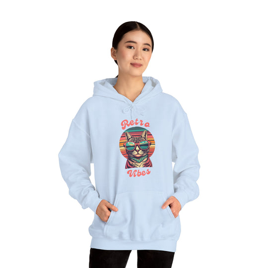 Cool Cat Retro Vibes Hoodie  - Retro Radiance Edition