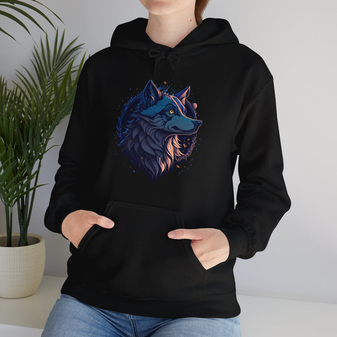 Lone Wolf Majesty Hoodie - Vibrant Wilderness