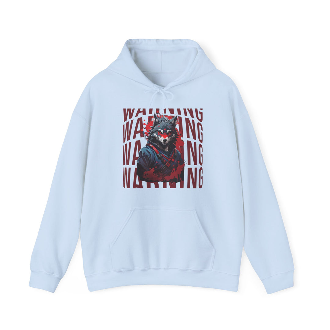 Warning! Warrior Wolf Hoodie - Majestic Wolf