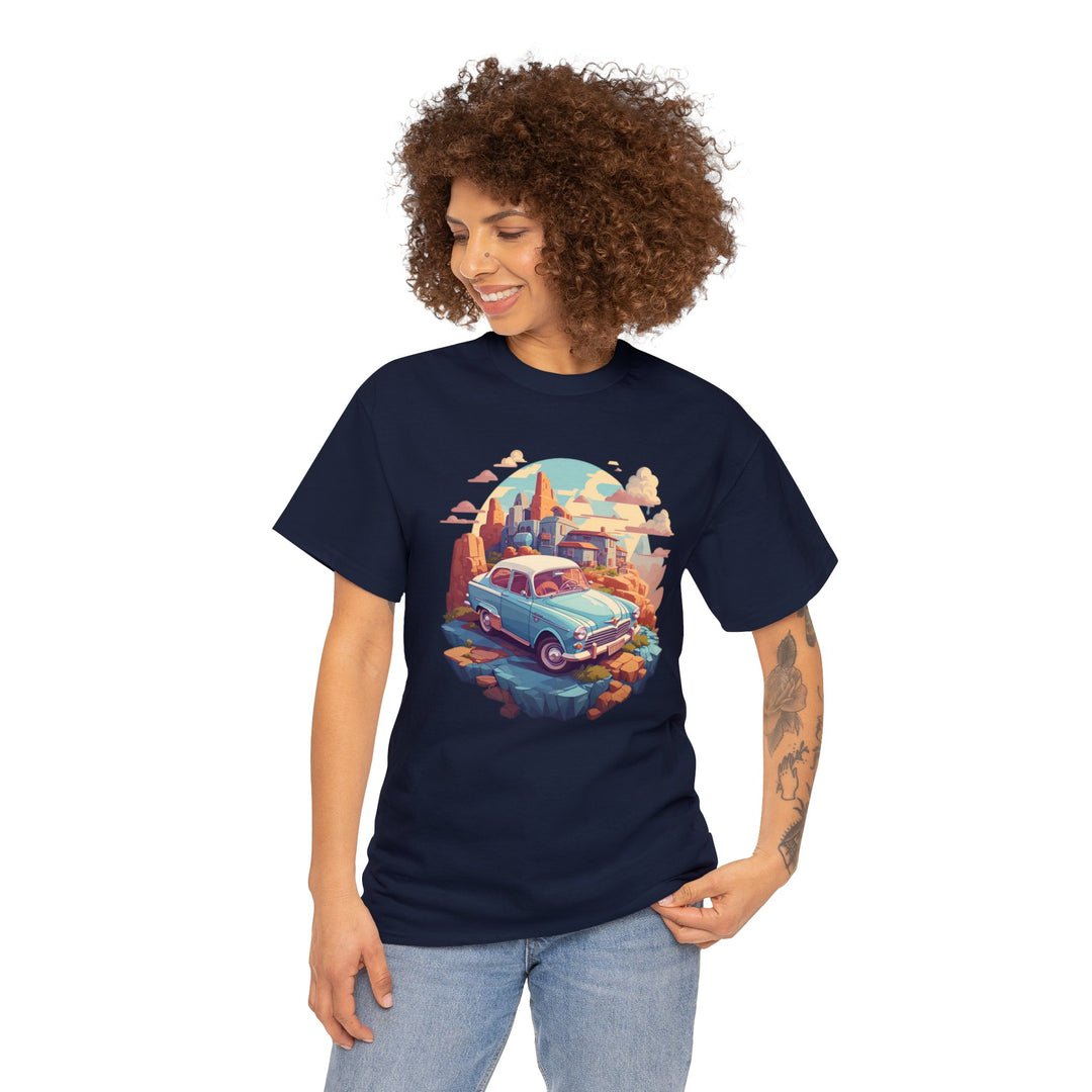 Vintage Car Sky City T-shirt - Vintage City Fashion