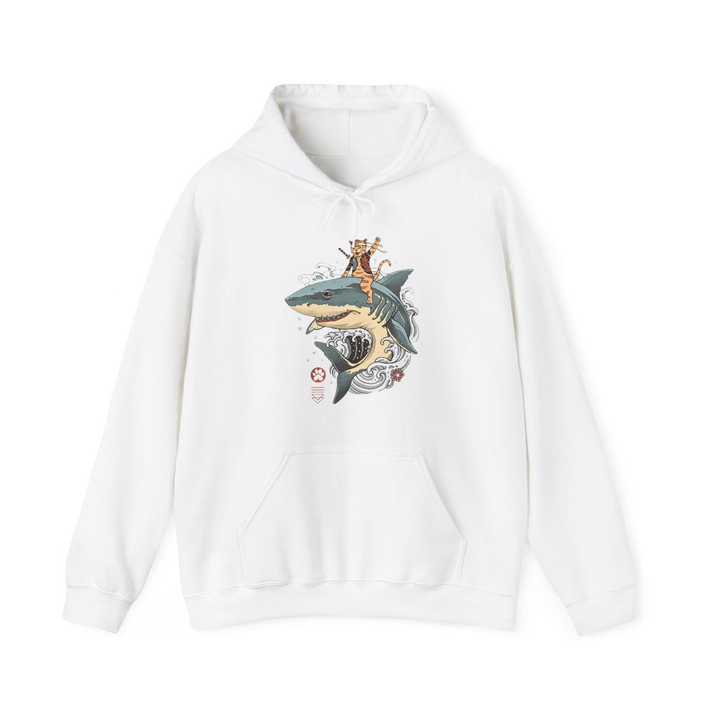 Shark Rider Cat Hoodie - Aquatic Adventure Gear