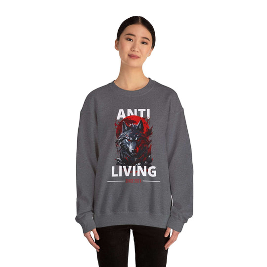 Anti-Living Wolf Sweatshirt - Dark Rebel Attire