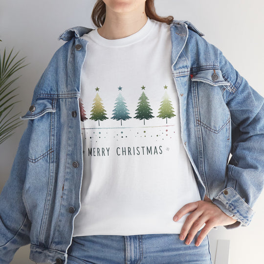 Pastel Forest Noel Christmas Trees Unisex T Shirt - Wave Fusions