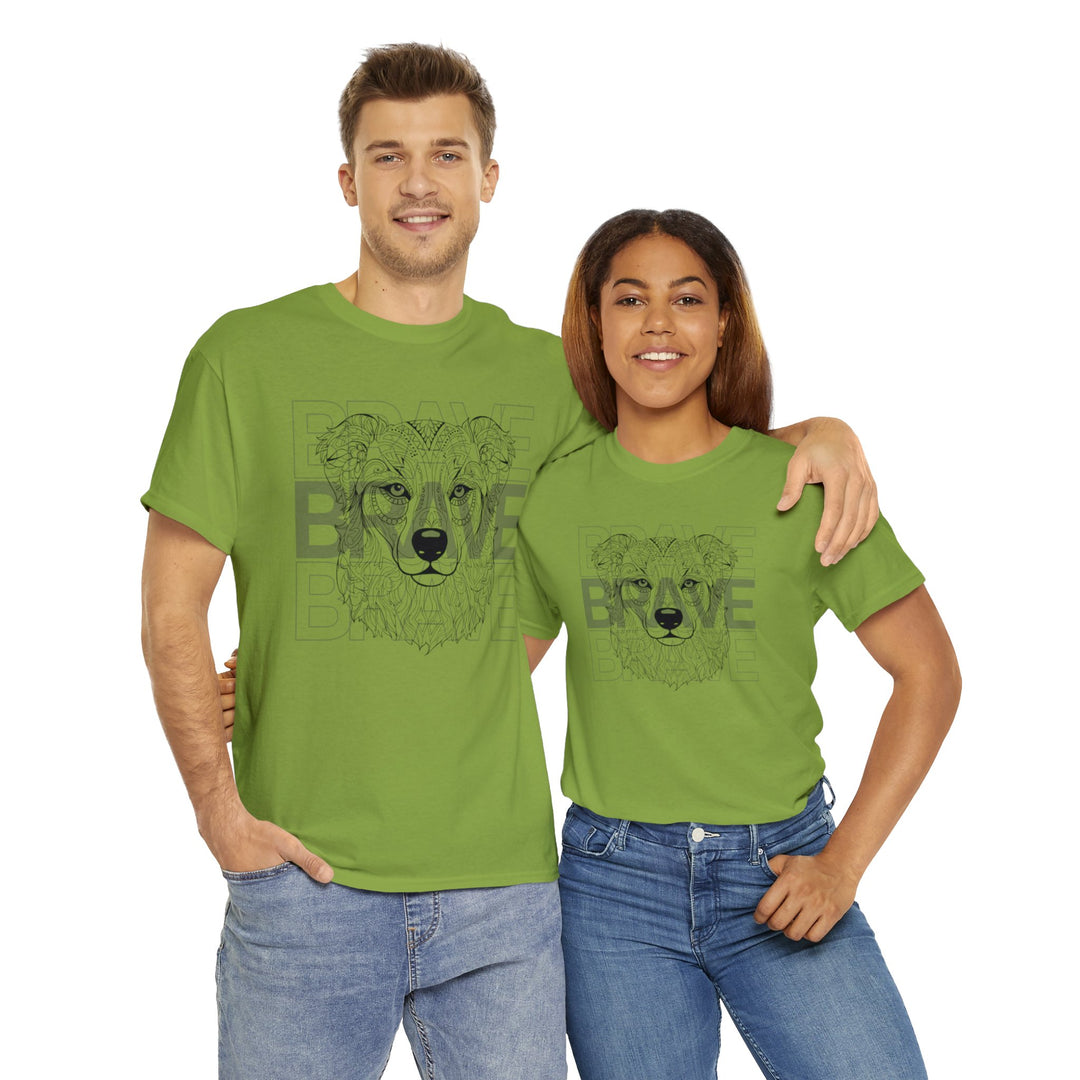 Brave Dog Tribal Canine T Shirt - Mythical Mutt