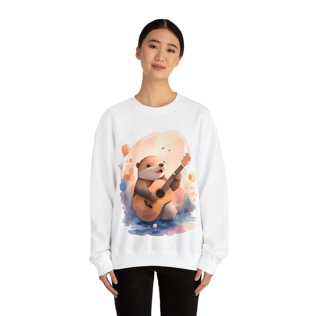 Hamster with Guitar Heavy Blend™ Crewneck Sweatshirt - Wave Fusions