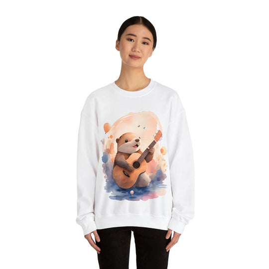 Hamster with Guitar Heavy Blend™ Crewneck Sweatshirt - Wave Fusions