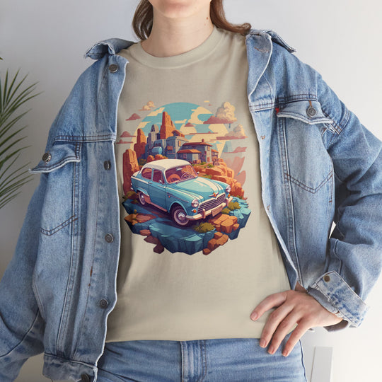 Vintage Car Sky City T-shirt - Vintage City Fashion