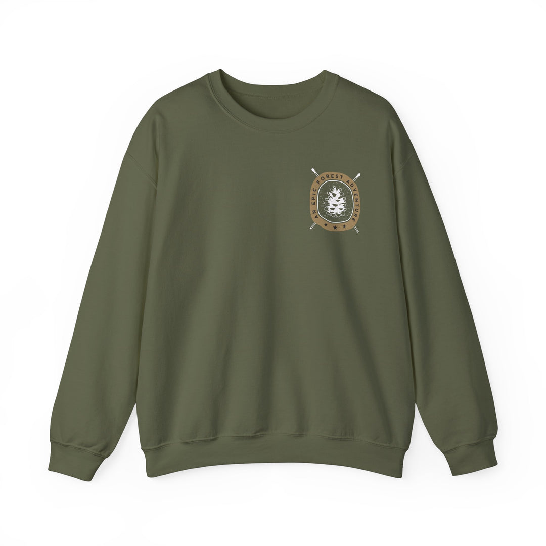 Epic Forest Wanderer Sweatshirt - Distressed Wilderness Badge Design