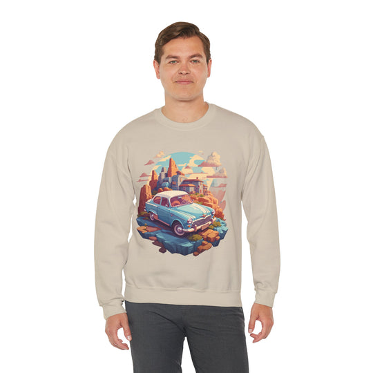 Vintage Car Sky City Sweatshirt - Vintage City Fashion