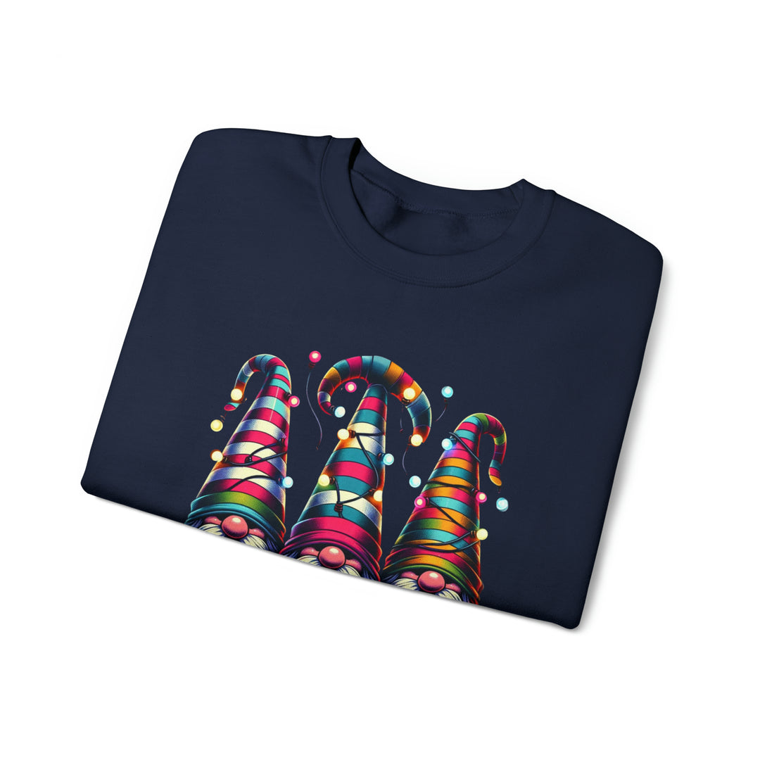 Festive Gnomes in Twinkling Hats Unisex Sweatshirt - Wave Fusions