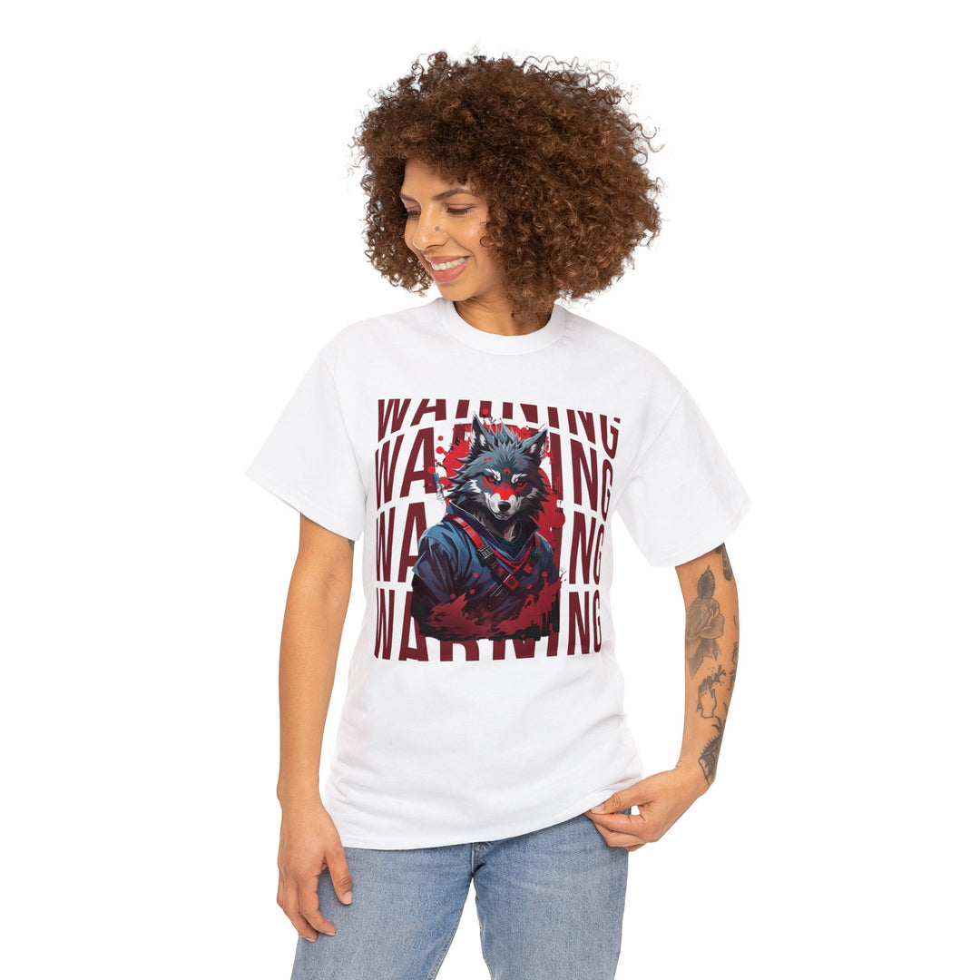 Warning! Warrior Wolf T-shirt - Majestic Wolf