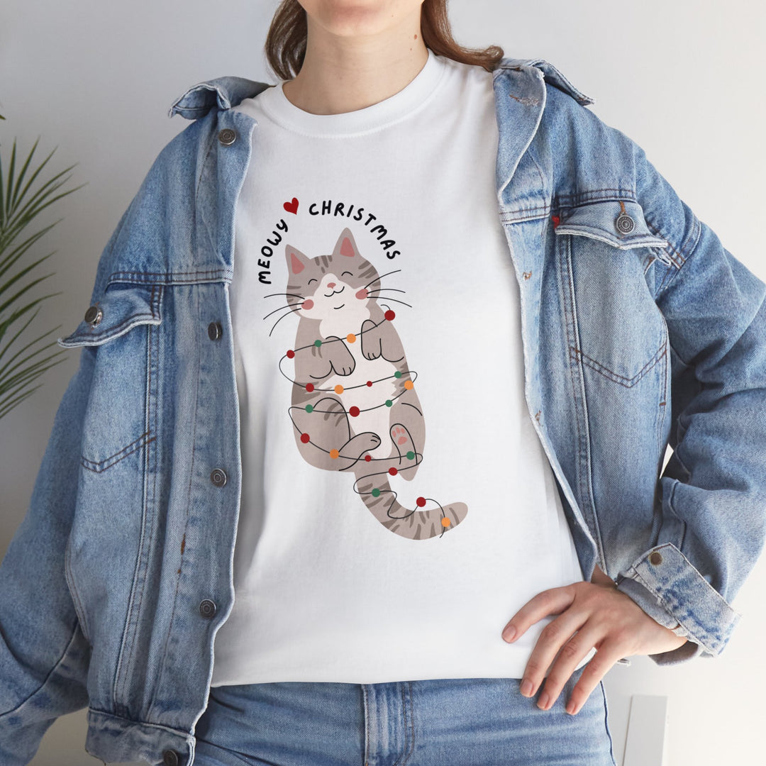 Meowy Christmas Unisex T Shirt - Wave Fusions