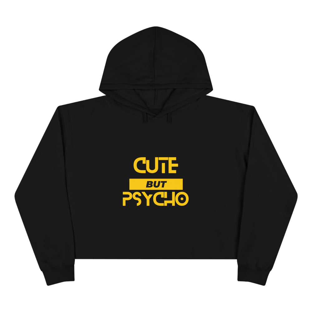 Cute But Psycho Crop Hoodie - Wave Fusions