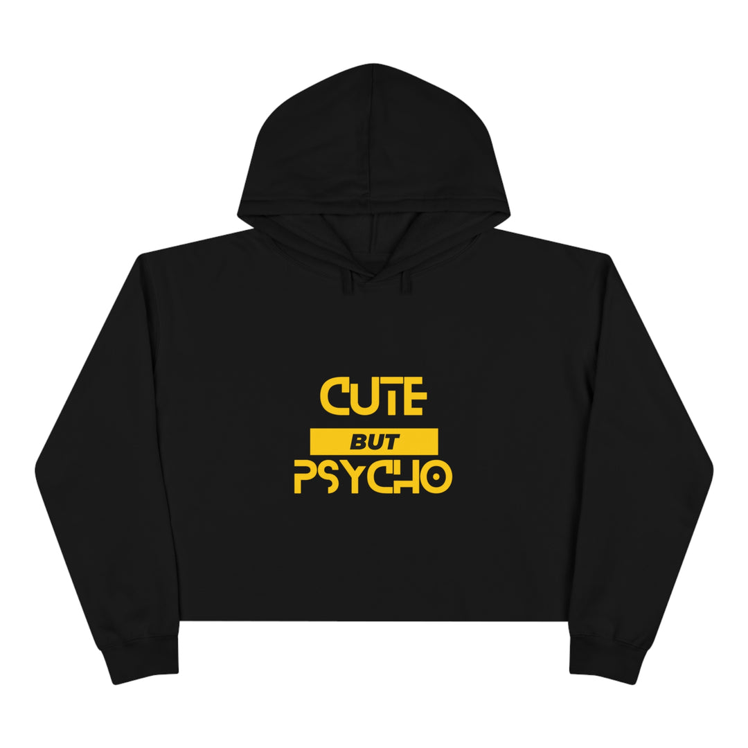 Cute But Psycho Crop Hoodie - Wave Fusions