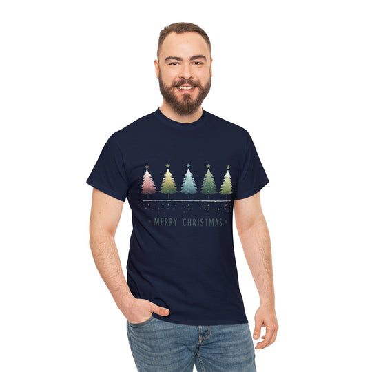 Pastel Forest Noel Christmas Trees Unisex T Shirt - Wave Fusions