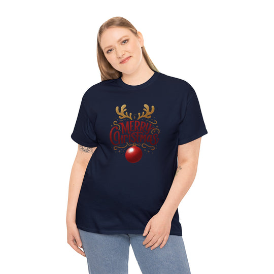 Deer Antlers Merry Christmas Unisex T Shirt - Wave Fusions