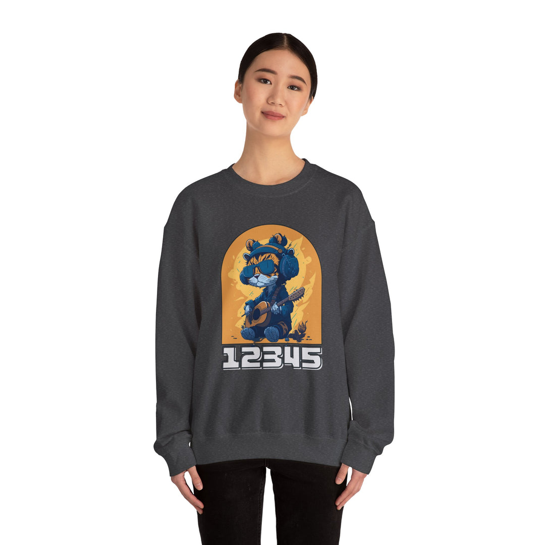 Guitar Cat Sweatshirt - Rhythmic Feline