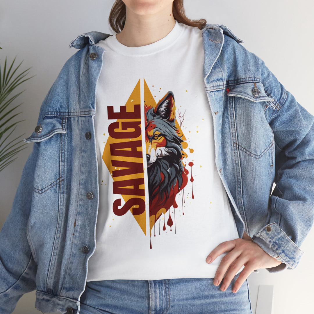 Savage Flame Wolf T-Shirt - Heat of the Wild