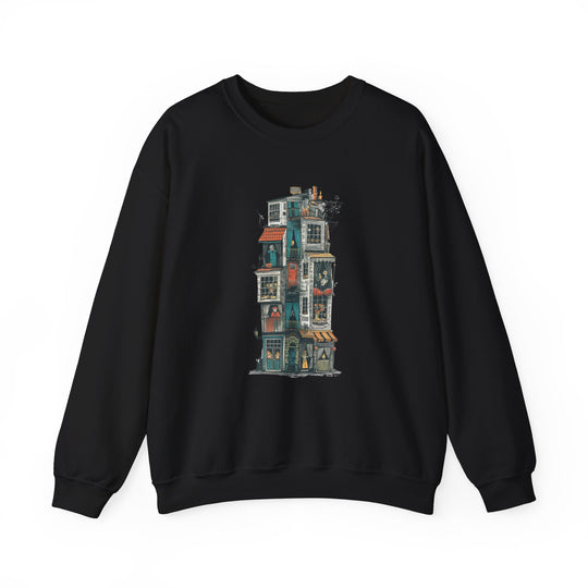 Whimsical Neighbors - Cozy Townhouse Sweatshirt