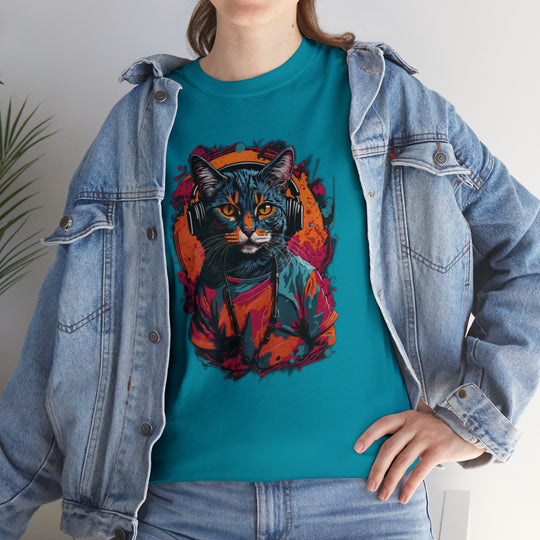 Rhythm and Purr Cat T-Shirt - Tune In Style