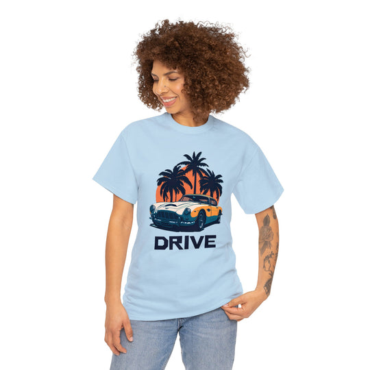 Drive in Paradise Classic Car Tropical T-shirt - Classic Sports Car Series