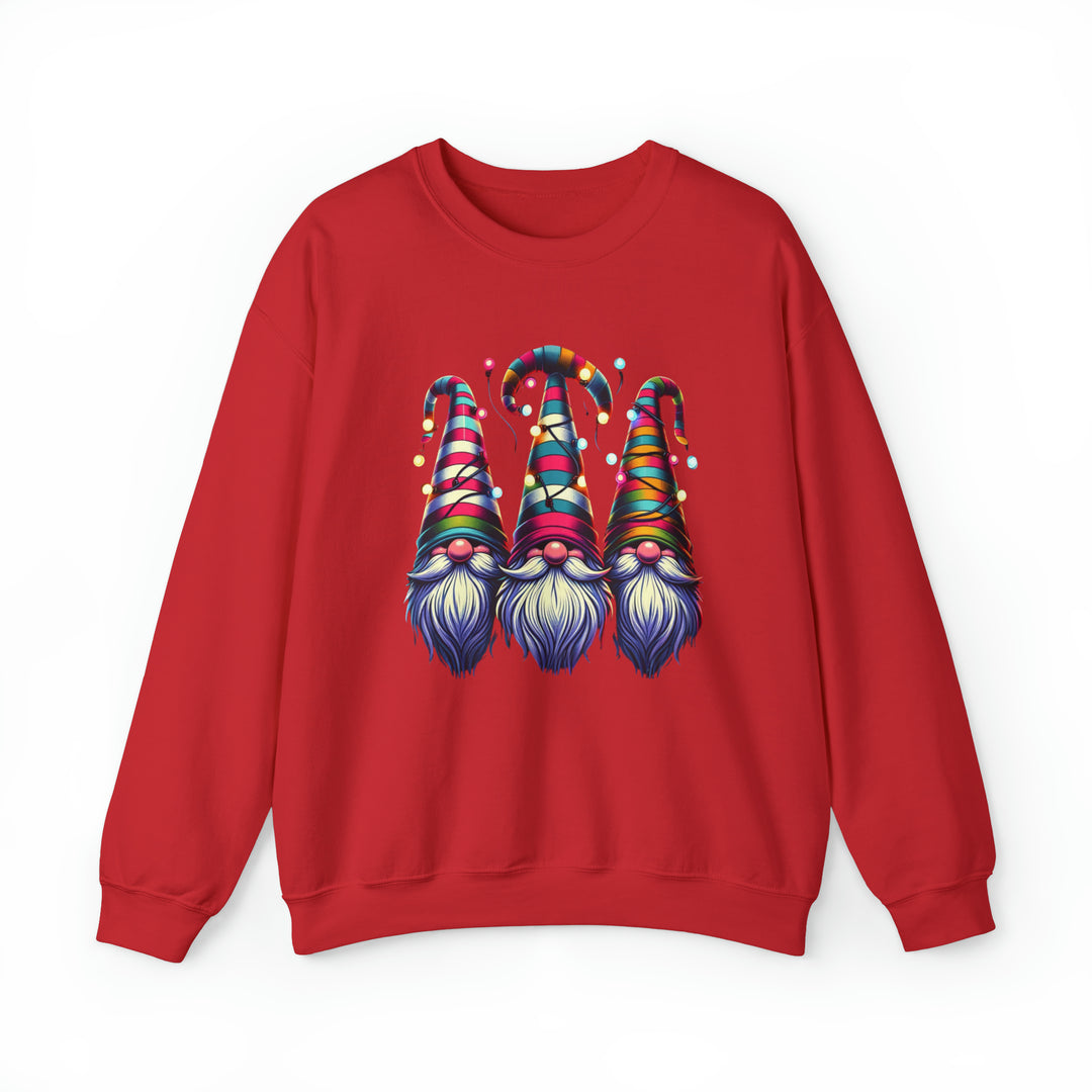 Festive Gnomes in Twinkling Hats Unisex Sweatshirt - Wave Fusions