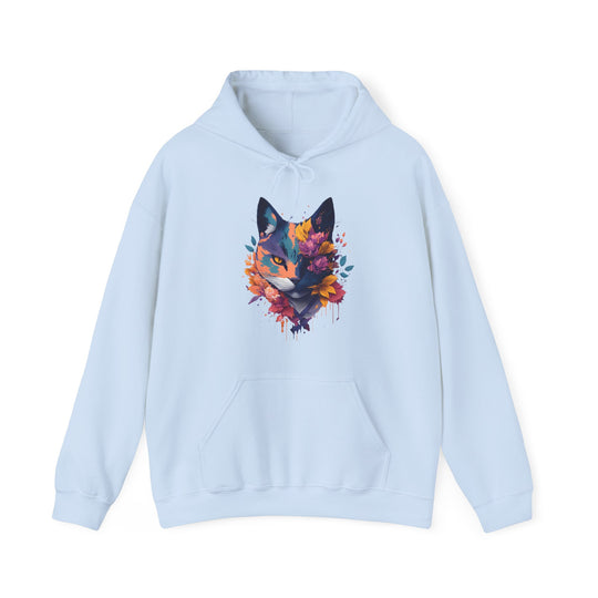 Floral Feline Grace Blossom Kitty Hoodie - Artistic Cat Flair