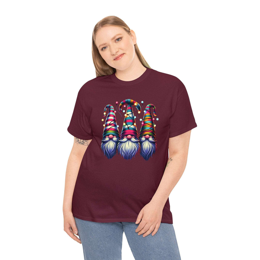 Festive Gnomes in Twinkling Hats Unisex T Shirt