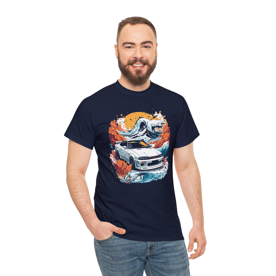 Autumn Wave Sports Car T-shirt - Vintage City Fashion