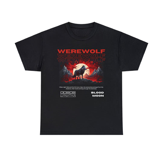 Blood Moon Werewolf T-Shirt - Moonlit Mountain Lore