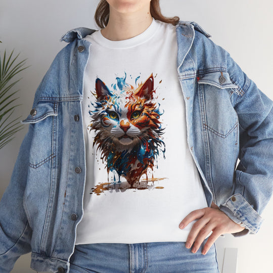 Marine Meow Aqua Purr T-shirt - Cat Splash