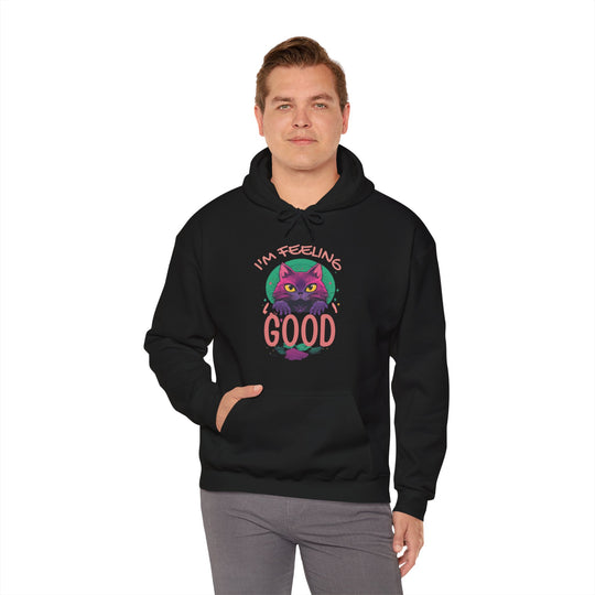 Feelin' Good Feline Hoodie - Vibrant Vibes Cat