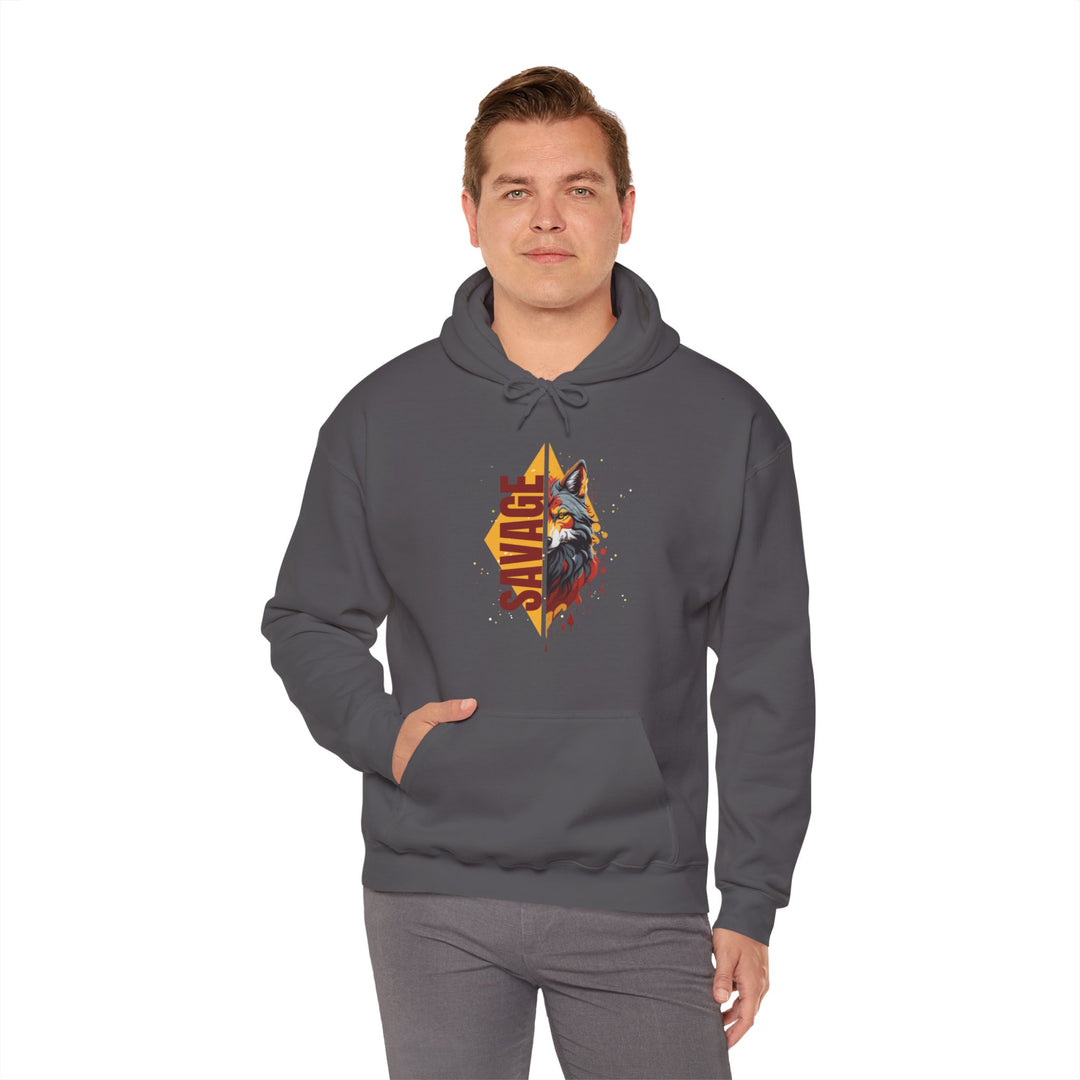 Savage Flame Wolf Hoodie - Heat of the Wild