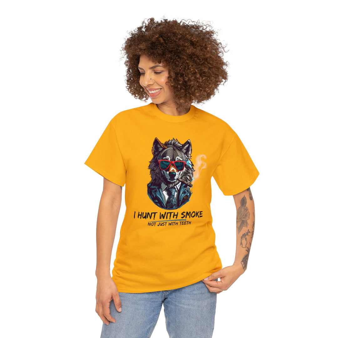 Cool Wolf Legend T-Shirt - I Hunt With Smoke Not Just With Teeth