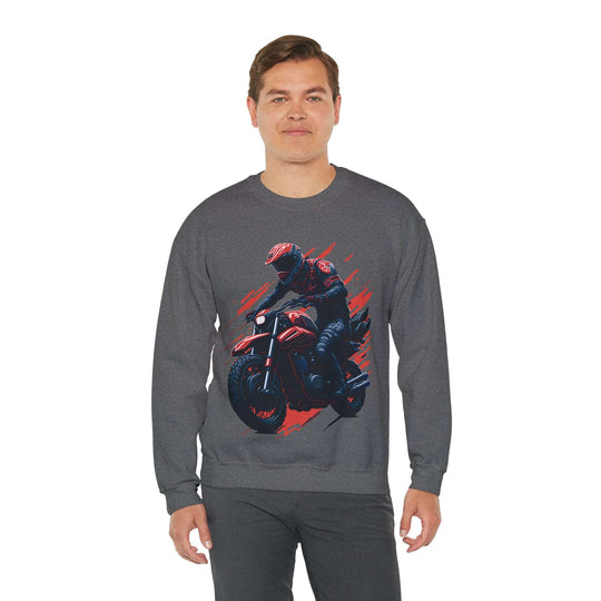 Biker Unisex Heavy Blend Crewneck Sweatshirt