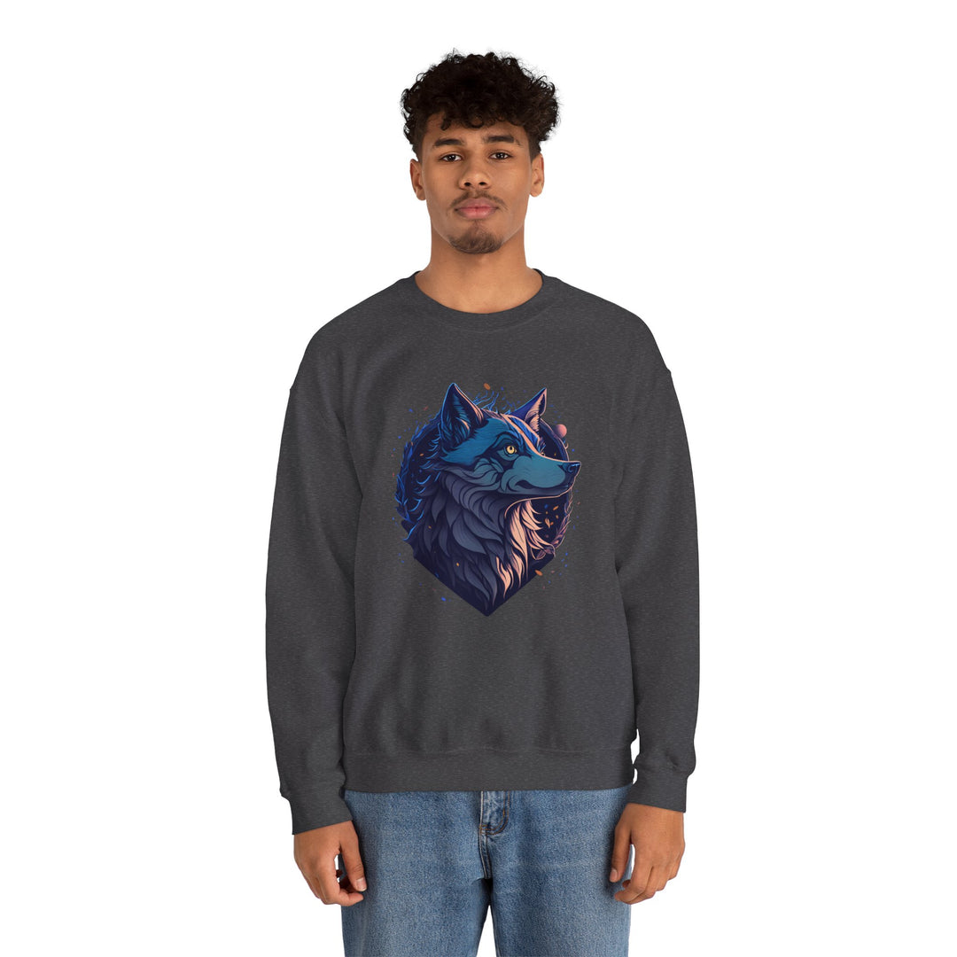 Lone Wolf Majesty Sweatshirt- Vibrant Wilderness