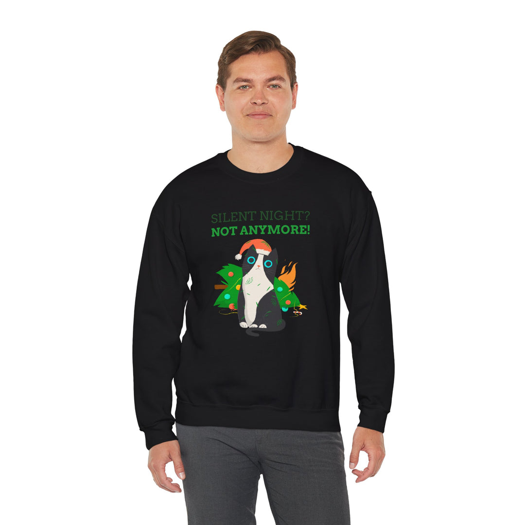 Silent Night Chaos Cat Christmas Sweatshirt