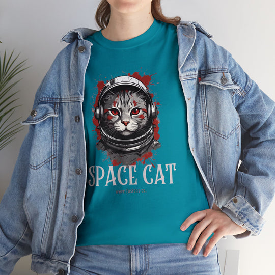 Cosmic Cat Spacewalk Astronaut T-shirt